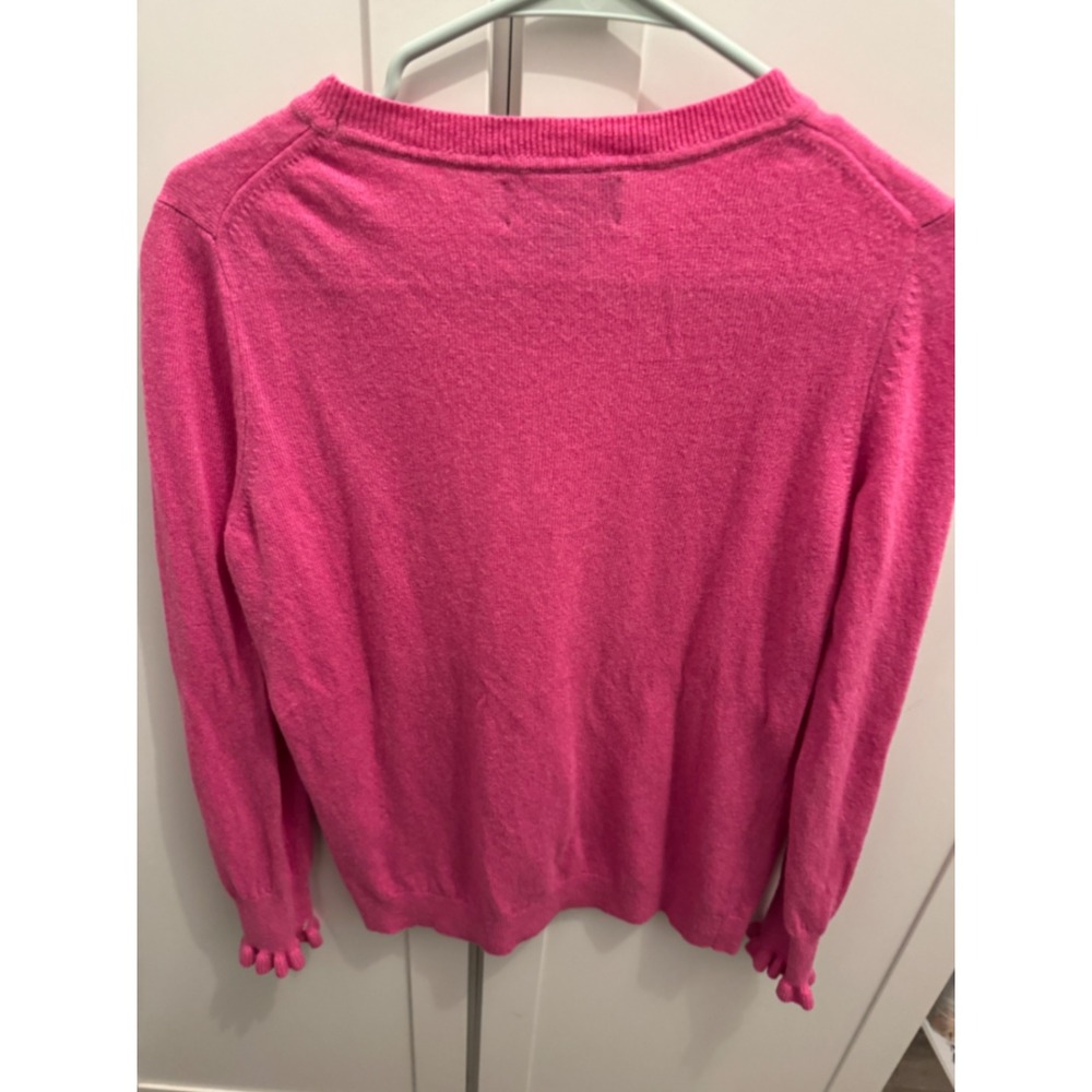 Banana Republic Fine Italian Yarns Pink Ruffle Cuff Sweater‎ Womens Size M